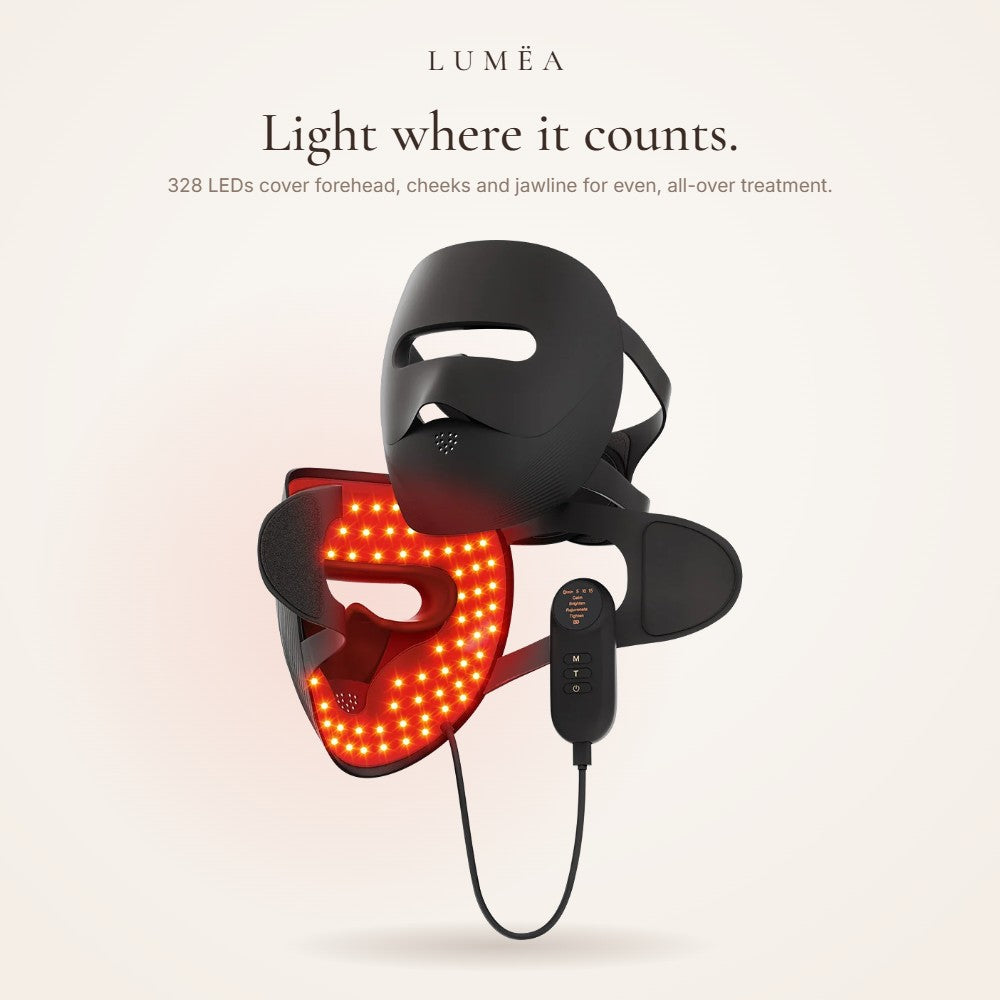 Inside of the Lumëa mask with 328 red LEDs and controller
